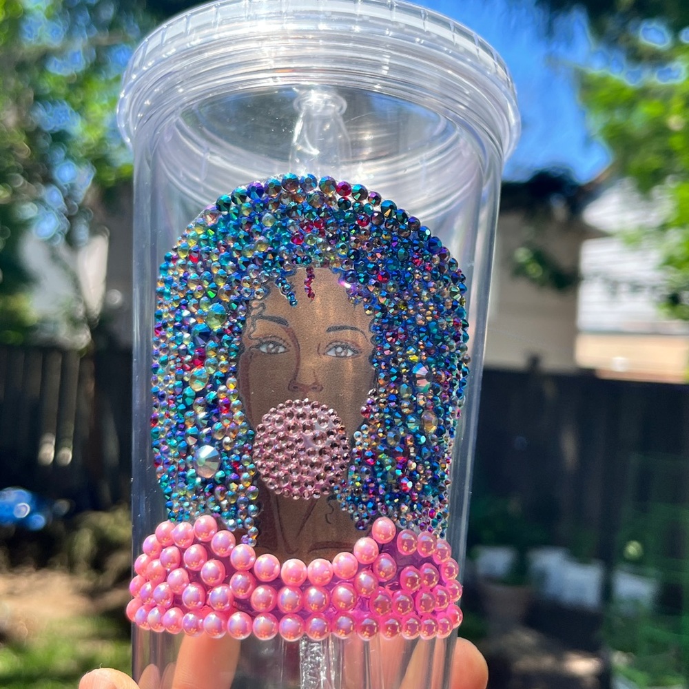 Bling Afro Girl Acrylic Tumbler